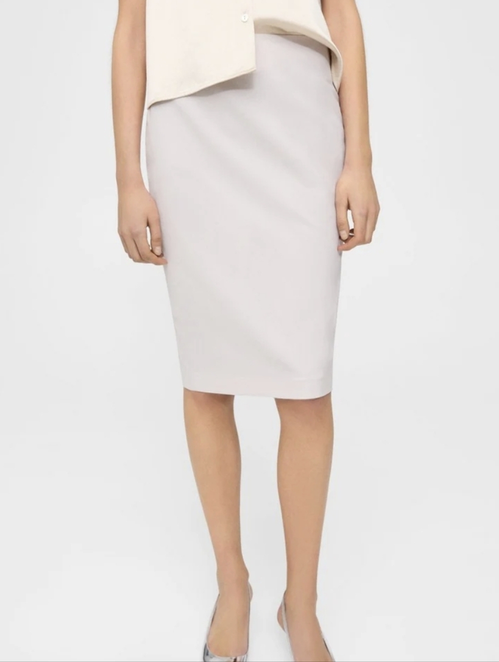 NWT Theory Good Collection Classic Women's Pencil Skirt in Tan Rt $165